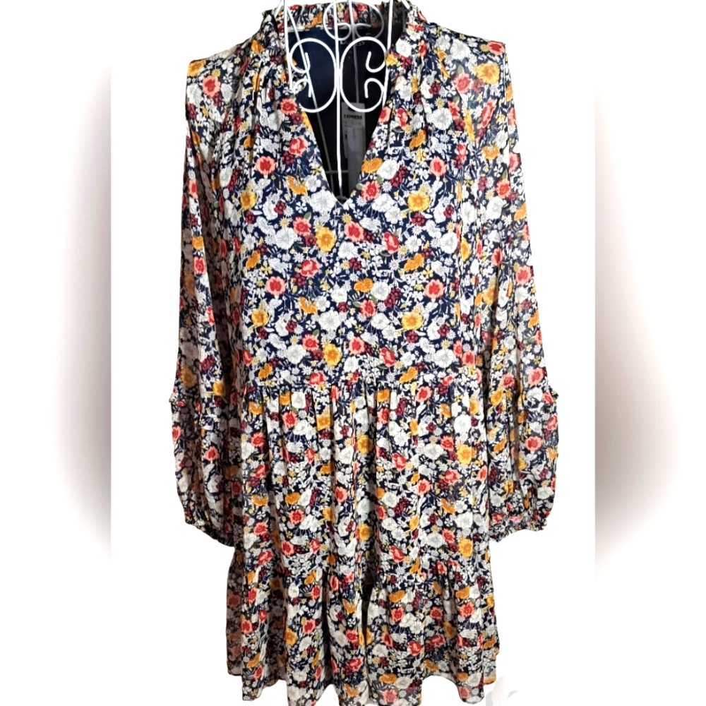 NWT Express Floral Bohemian Style Dress, Size S